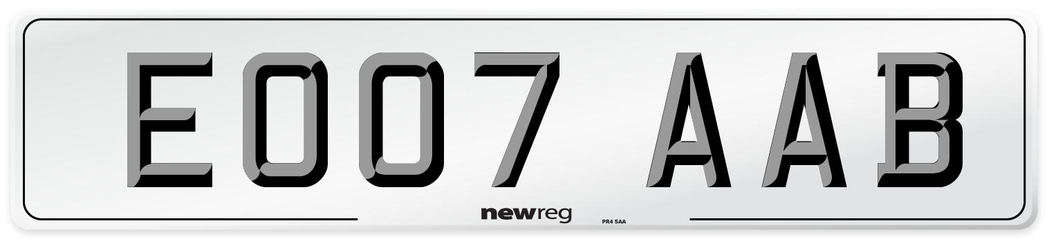 EO07 AAB Number Plate from New Reg